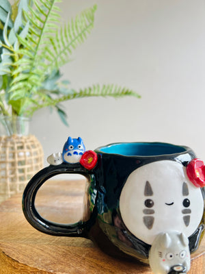 No face mug with Totoro friends and mug friends