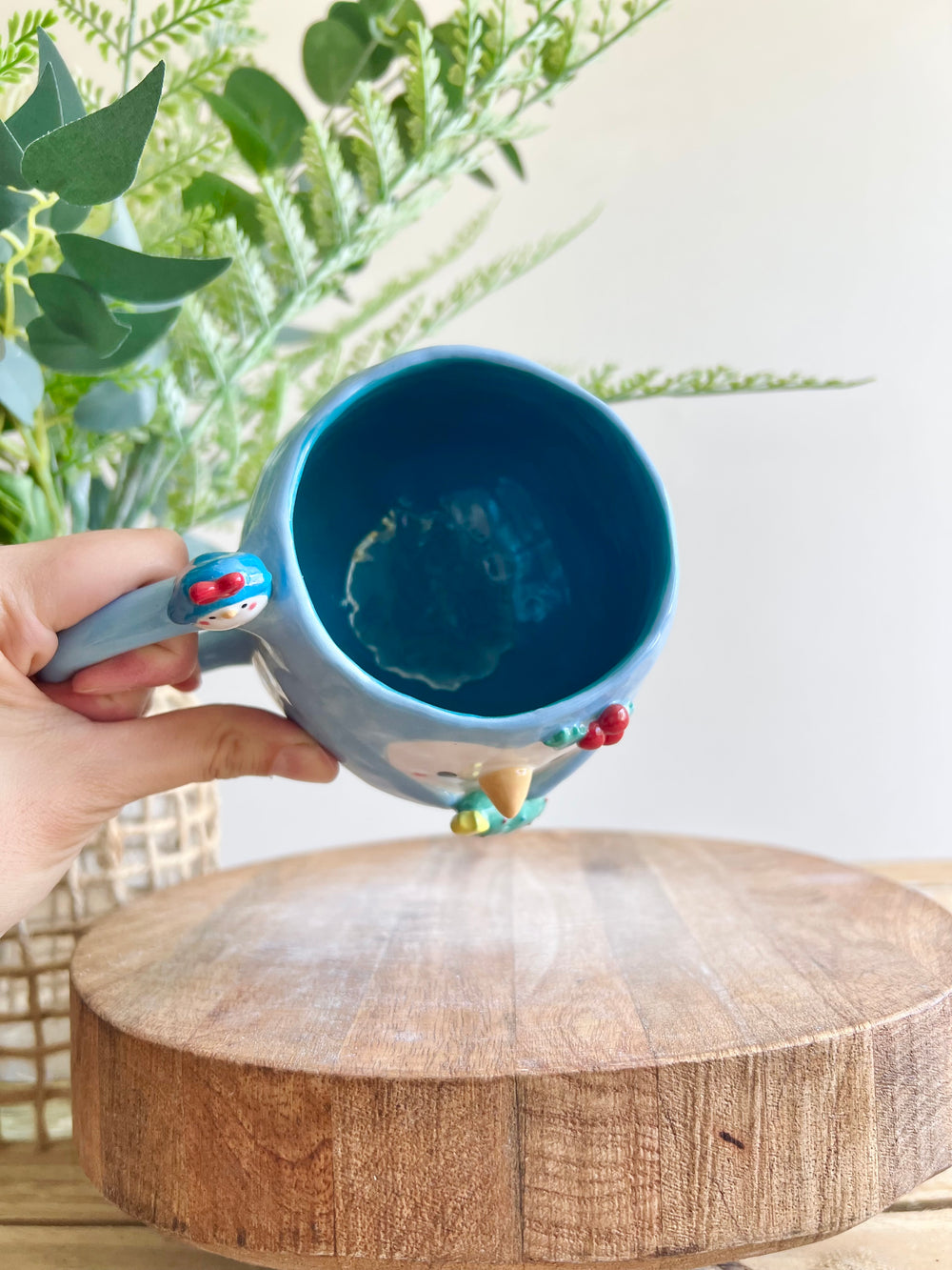 Festive Penguin mug with penguin baby and Christmas tree friend, photo 10 of 13