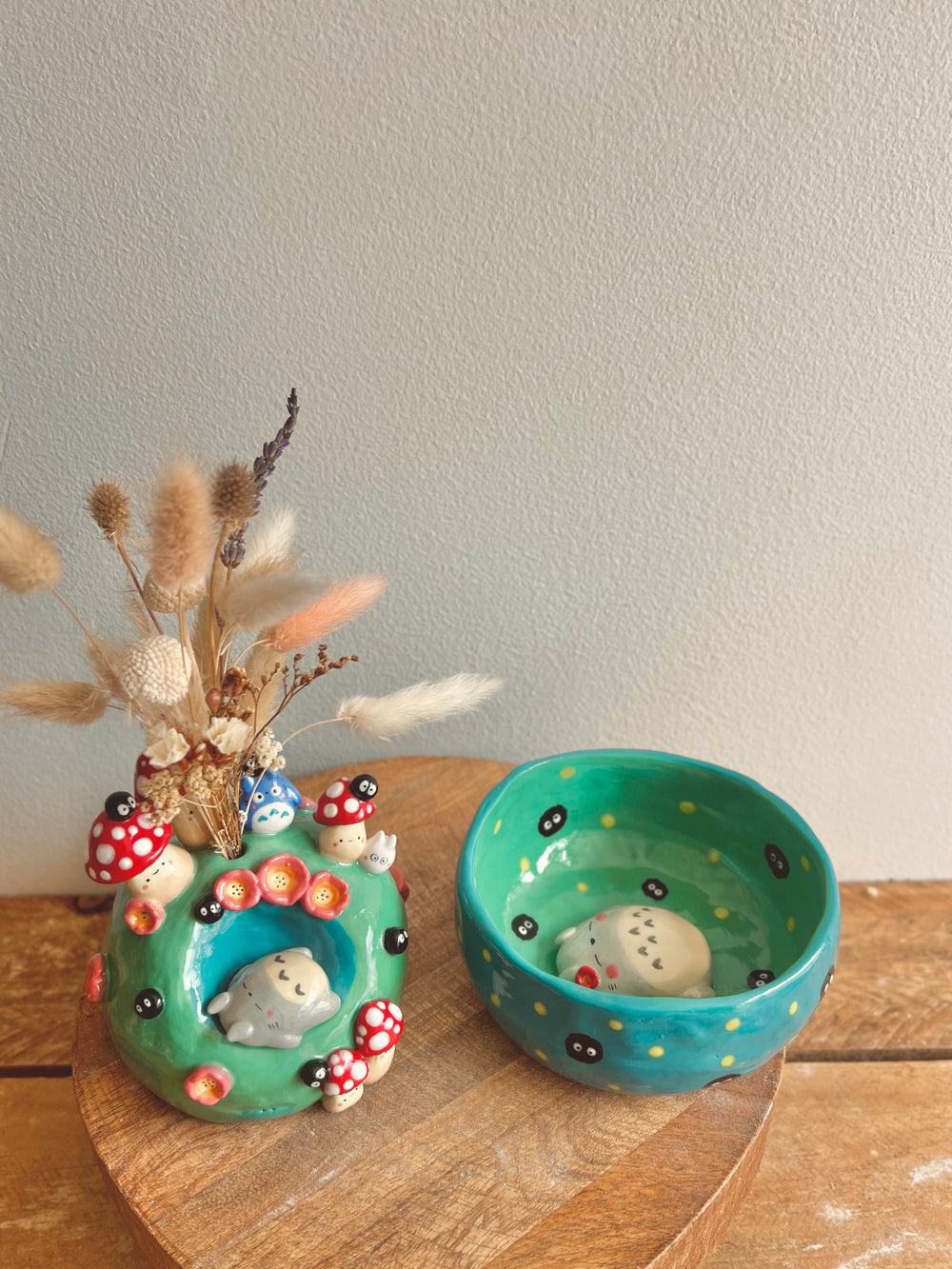 Sleeping Totoro & friends mushroom bud vase, photo 15 of 17