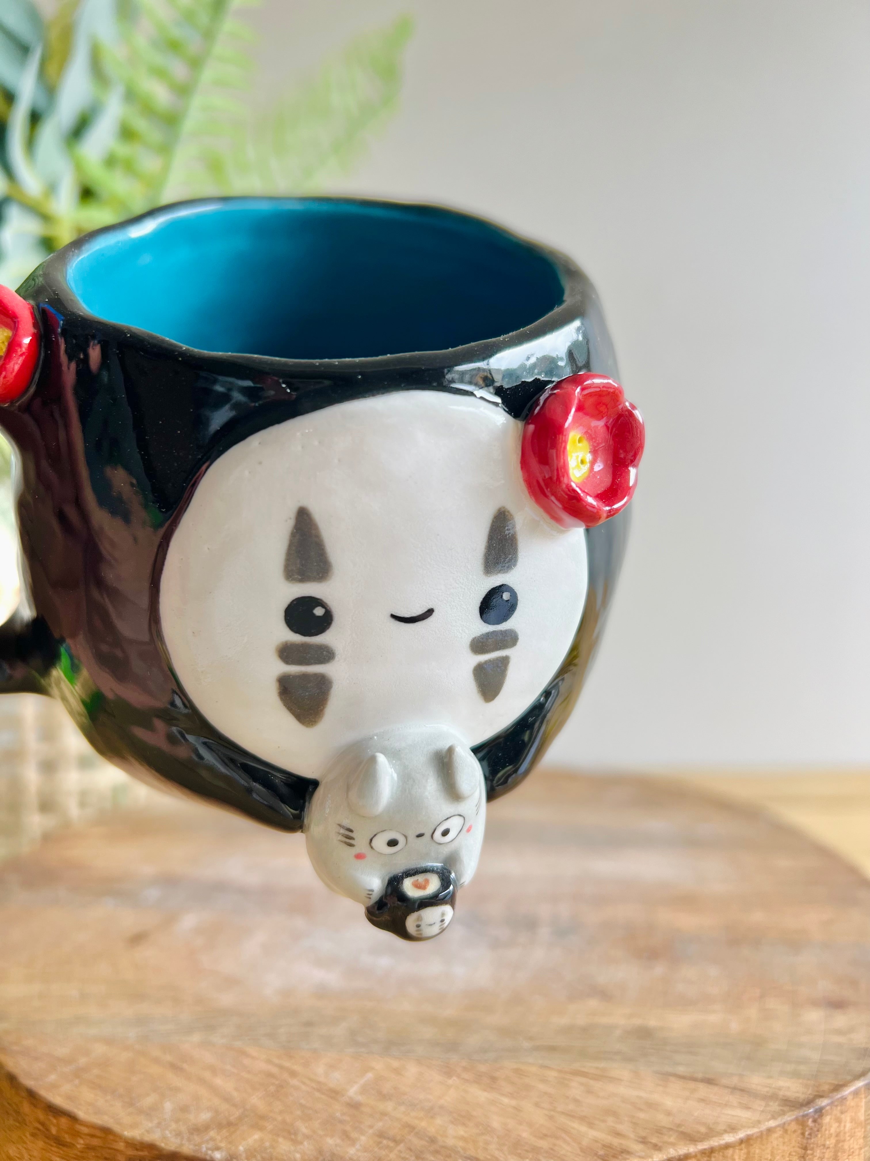 No face mug with Totoro friends and mug friends