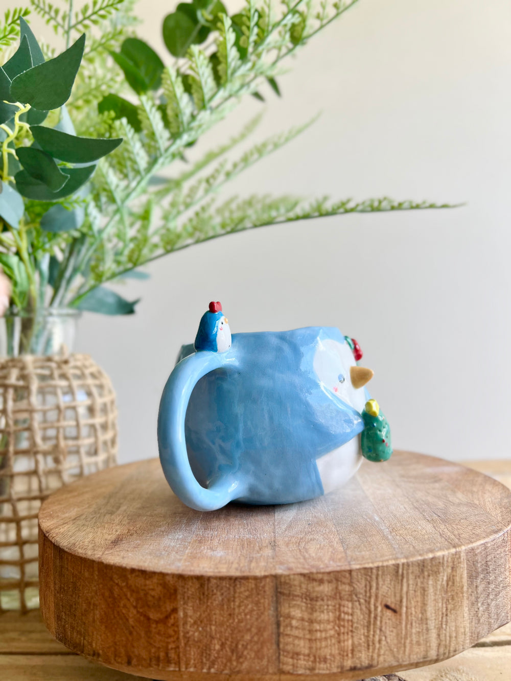 Festive Penguin mug with penguin baby and Christmas tree friend, photo 2 of 13