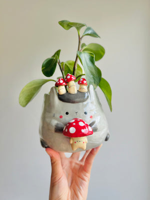 Mushroom pun love bunny pot