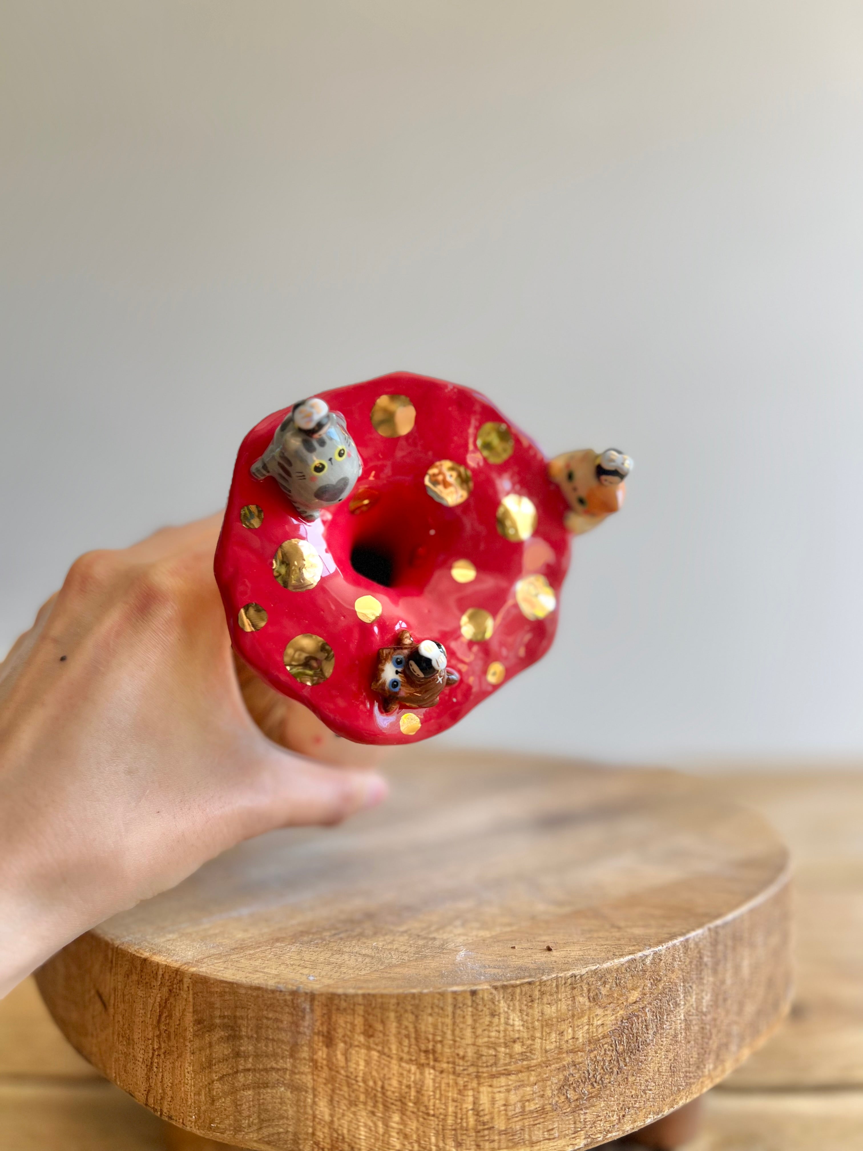 Golden Mushroom Bud Vase