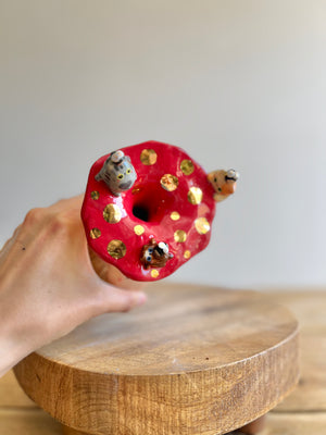 Golden Mushroom Bud Vase