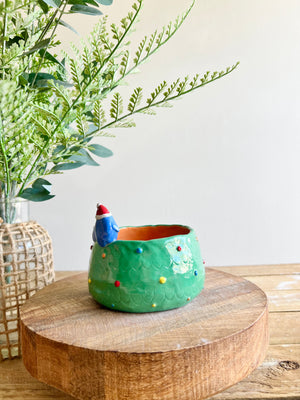 Christmas tree bowl with penguin friends