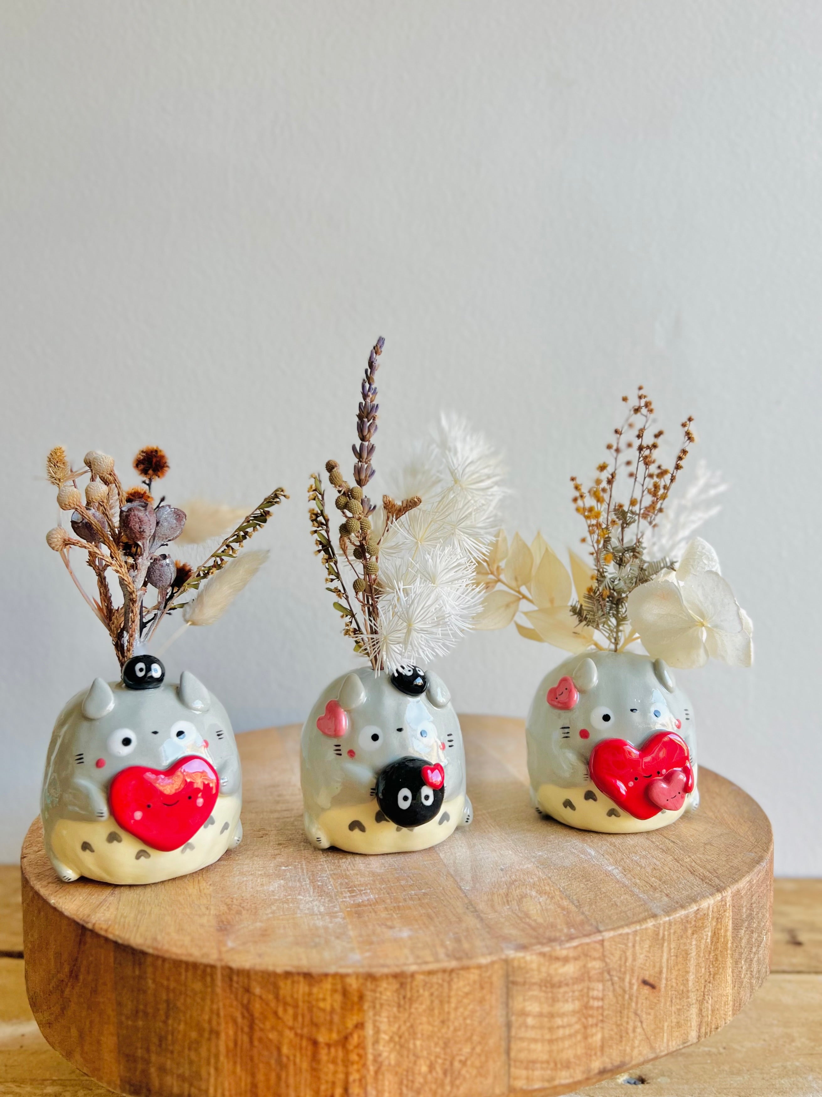 Totoro soot sprite bud vase