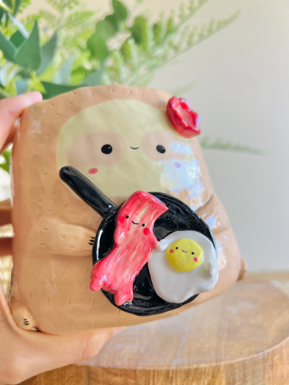 Bacon & Eggs pun love Sloth pot, photo 6 of 13