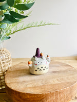 Totoro witch with ghost and pumpkin friends bud vase