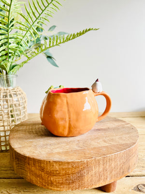 Pumpkin mug with ghost friend