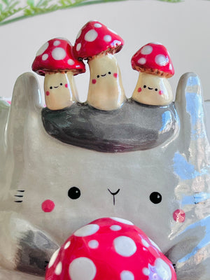 Mushroom pun love bunny pot