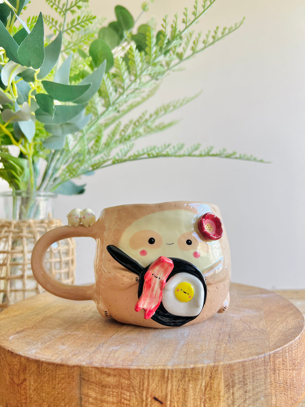 Bacon & eggs pun love Sloth mug