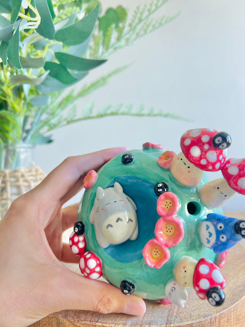 Sleeping Totoro & friends mushroom bud vase, photo 6 of 17
