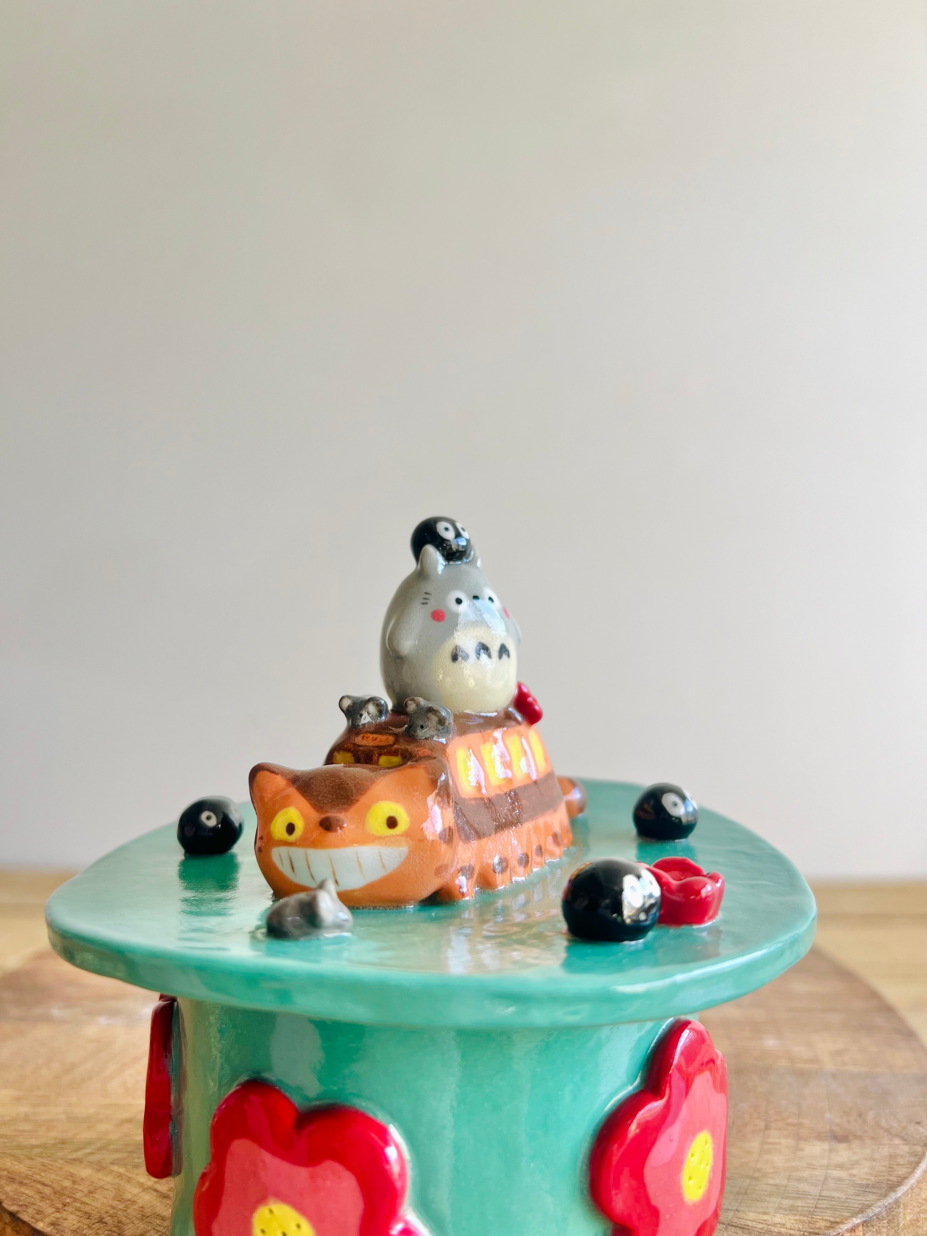 Totoro Cat Bus lidded trinket pot