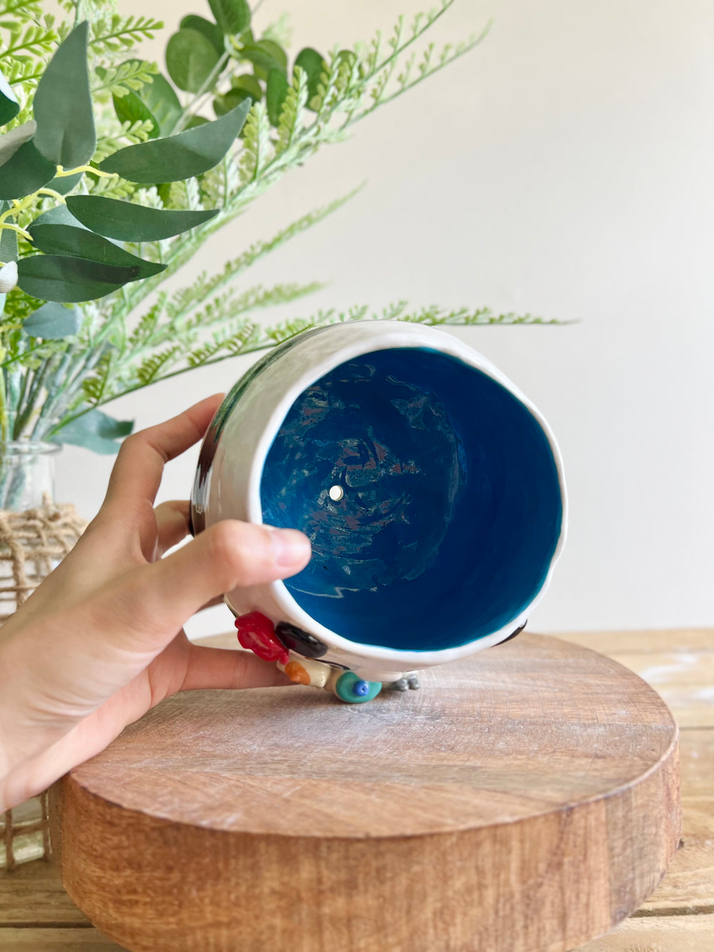 Flowery panda pot with bubble tea and animal friends, photo 7 of 10