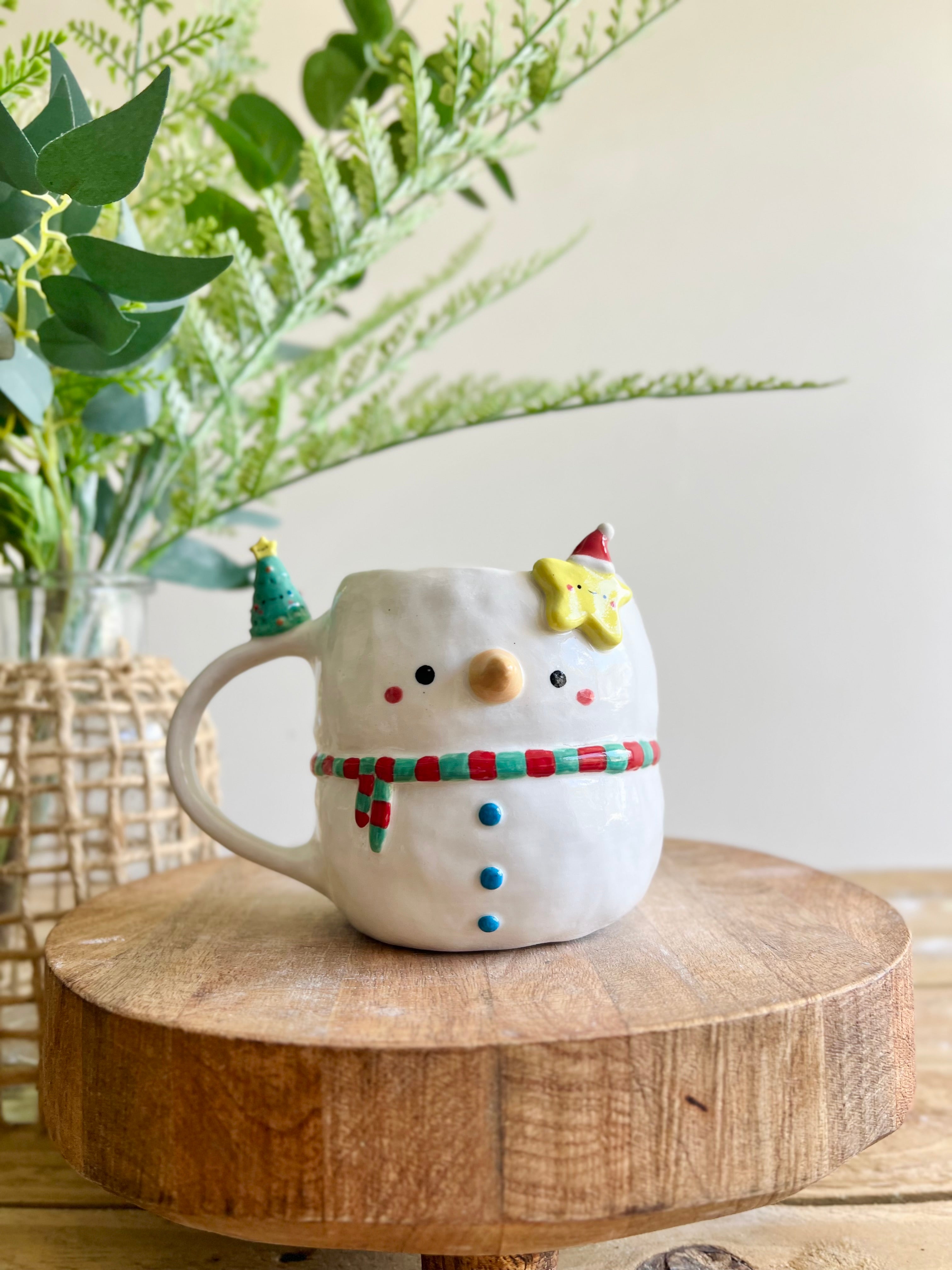 Festive snowman mug