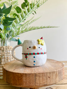 Festive snowman mug