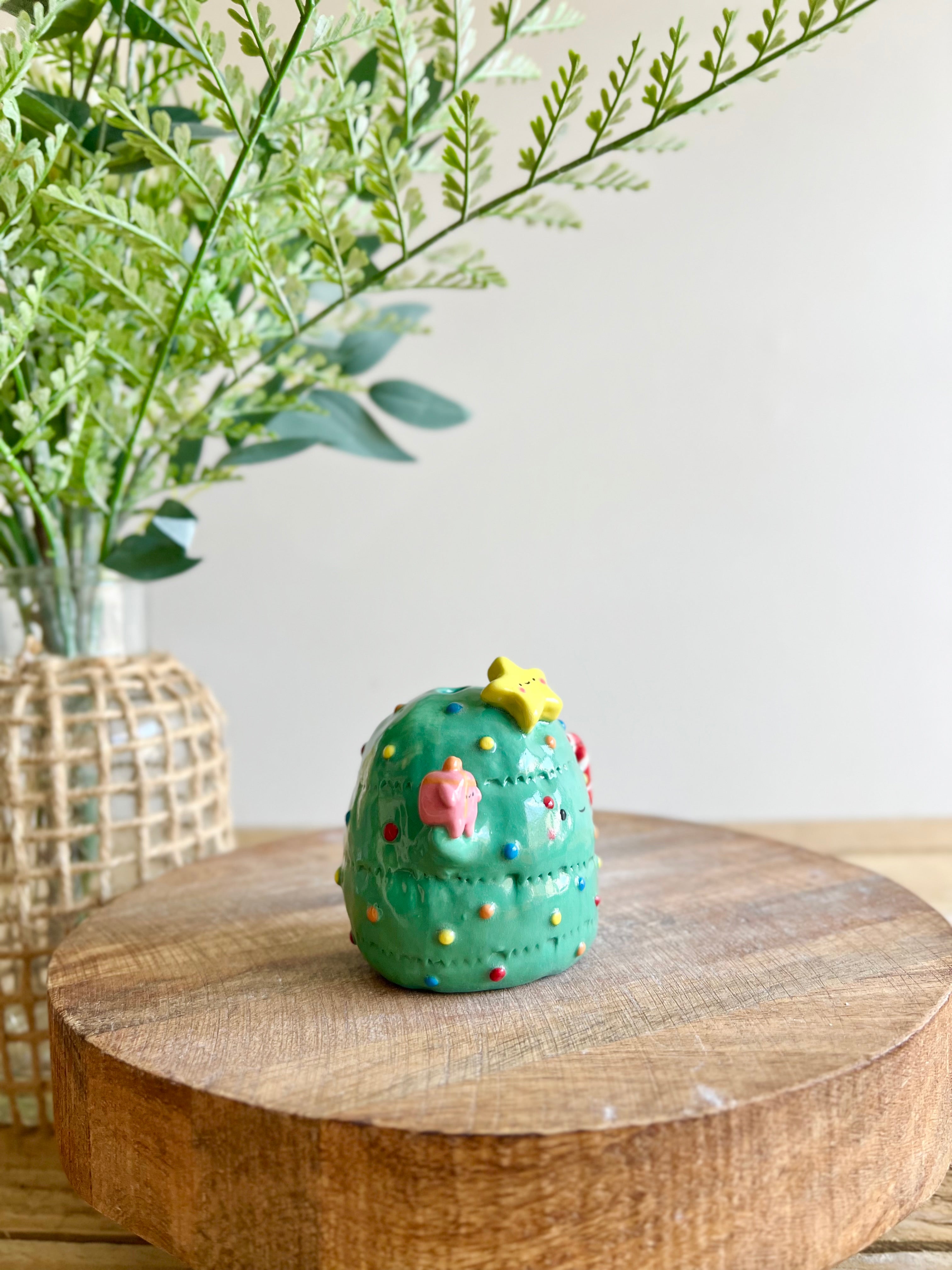 Super festive Christmas tree bud vase