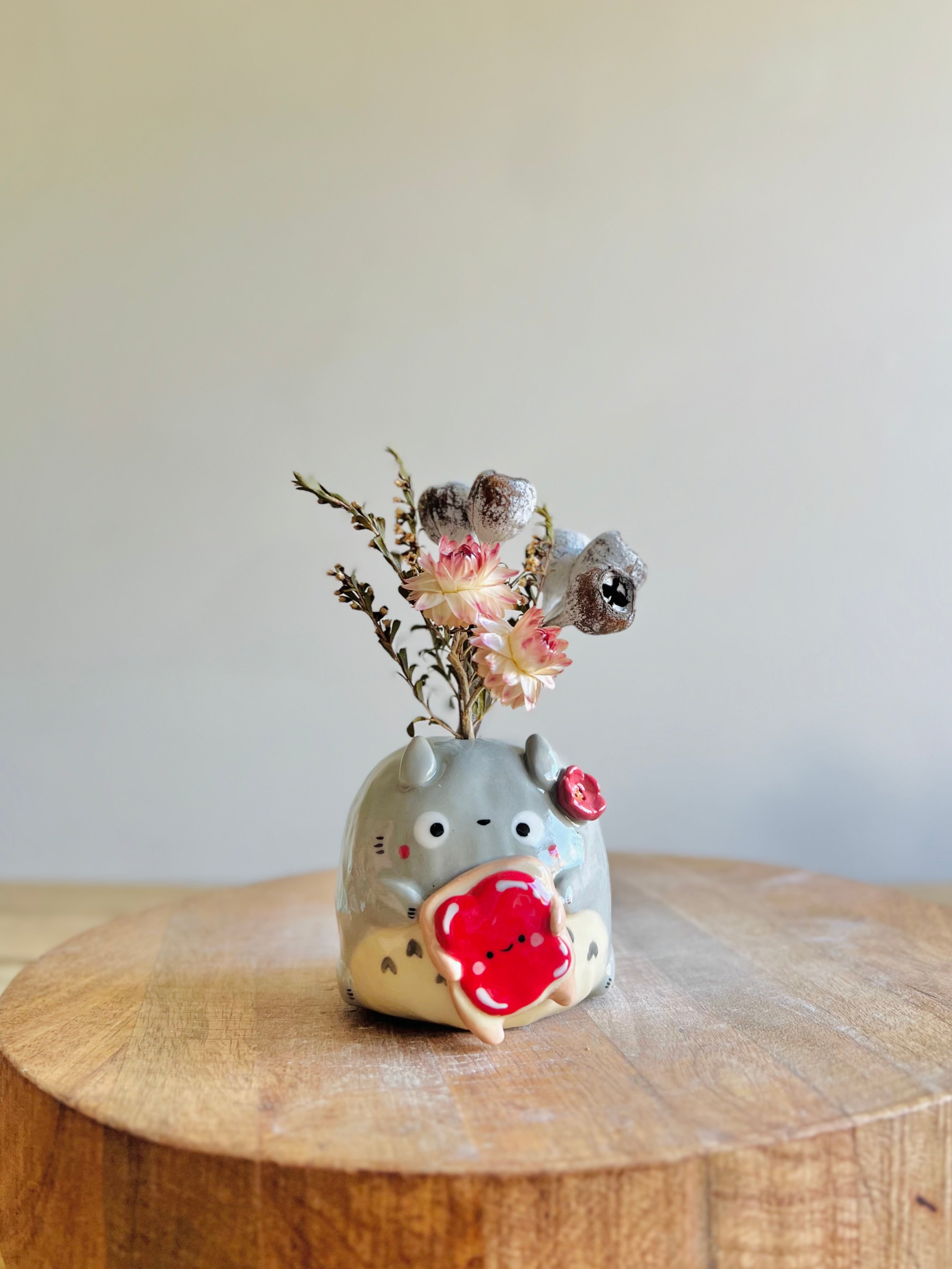 Totoro jammy toast bud vase