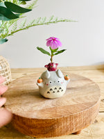 Totoro with bat and pumpkin friends bud vase