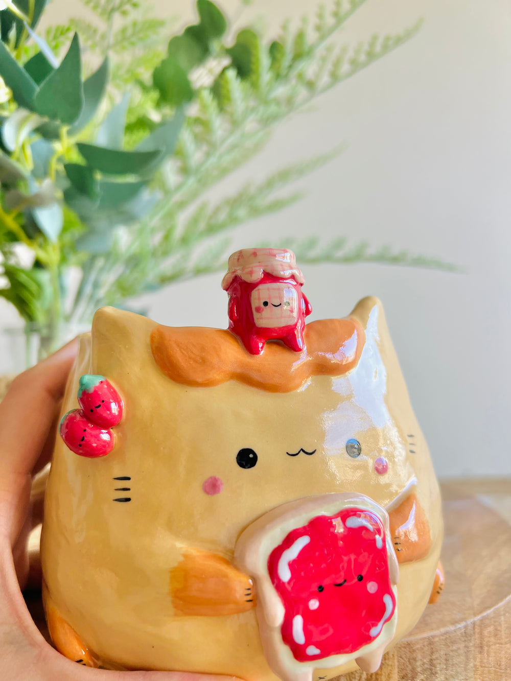 Jammy love pun Ginger cat pot, photo 7 of 14