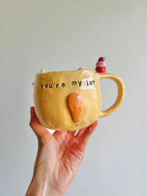 Jammy love pun cat mug