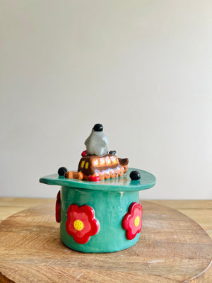 Totoro Cat Bus lidded trinket pot