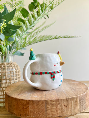 Festive snowman mug