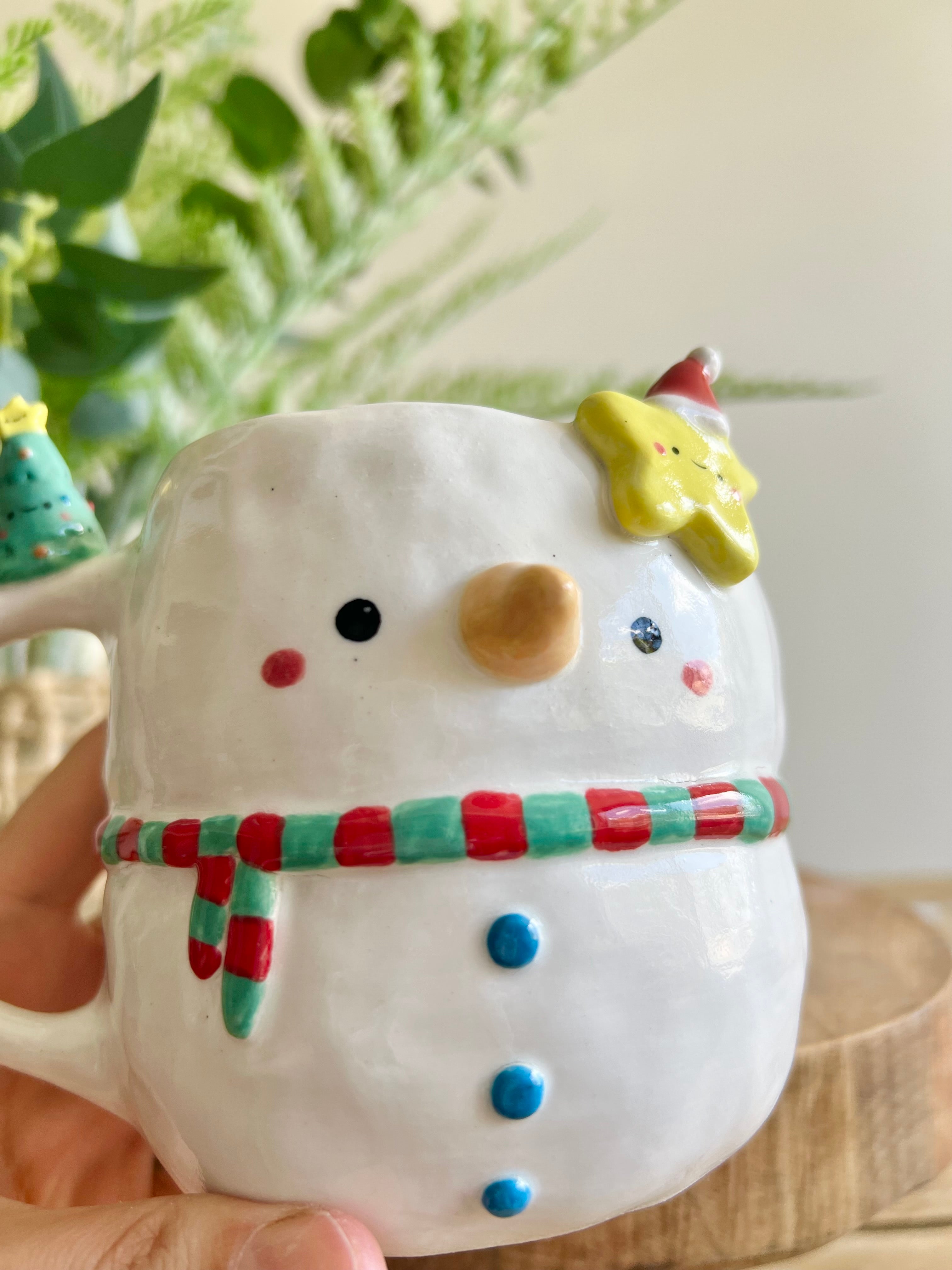 Festive snowman mug