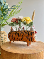 Long tiger bud vase
