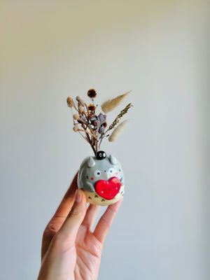 Totoro love heart bud vase