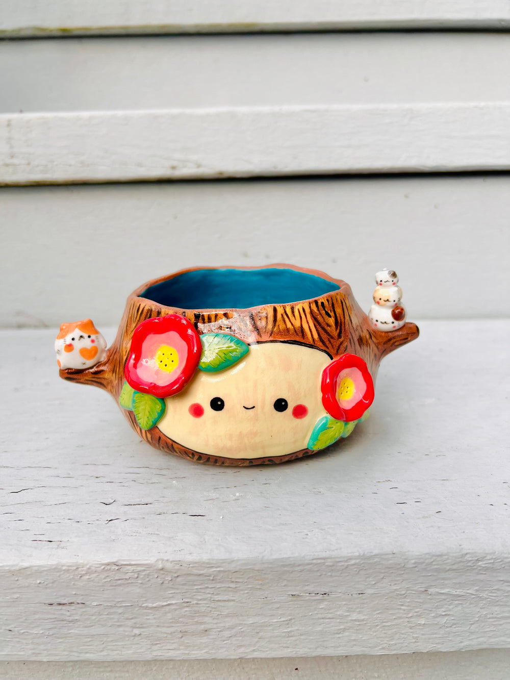 Happy tree pot with cat stack friends, photo 6 of 9