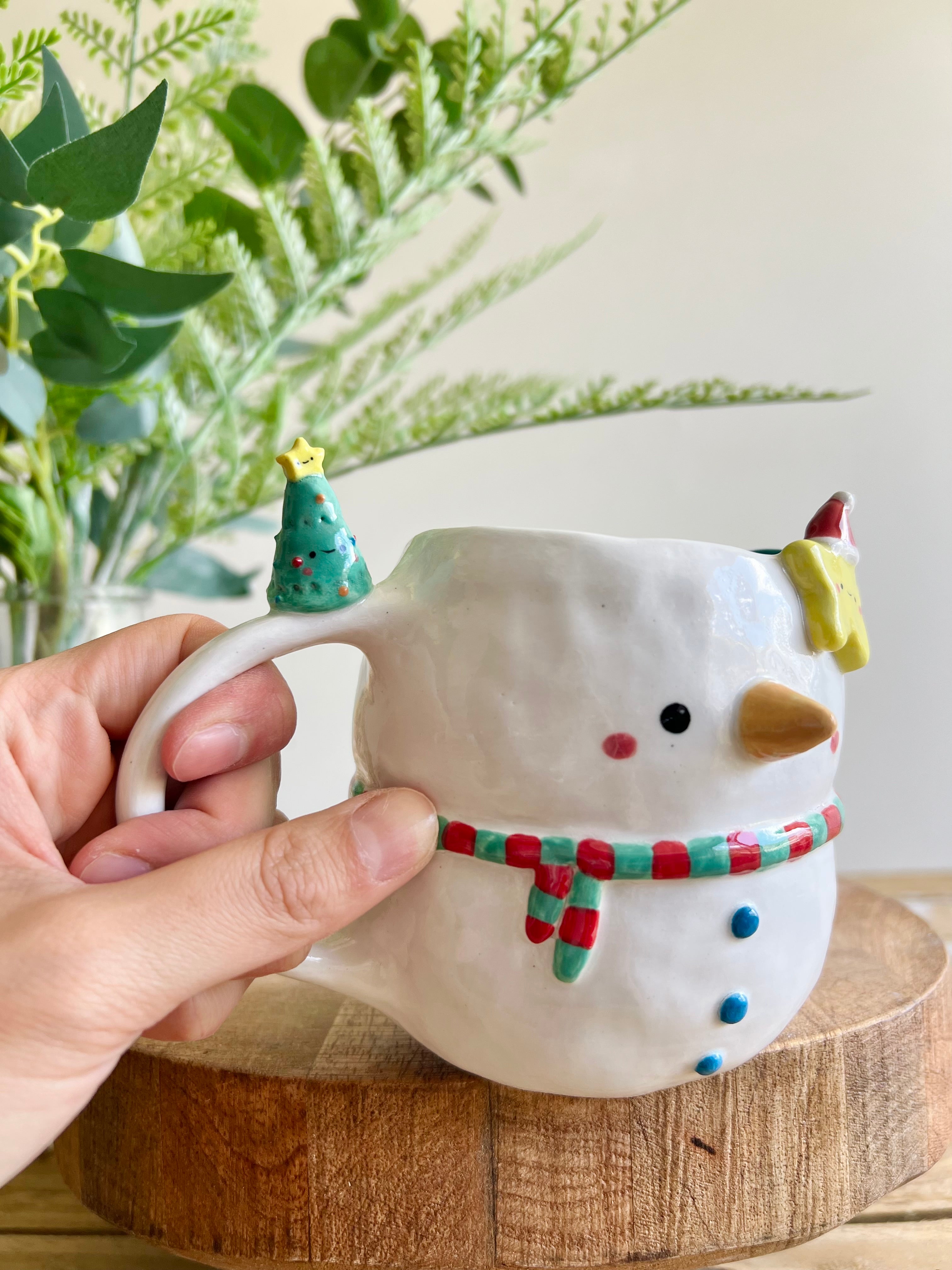 Festive snowman mug