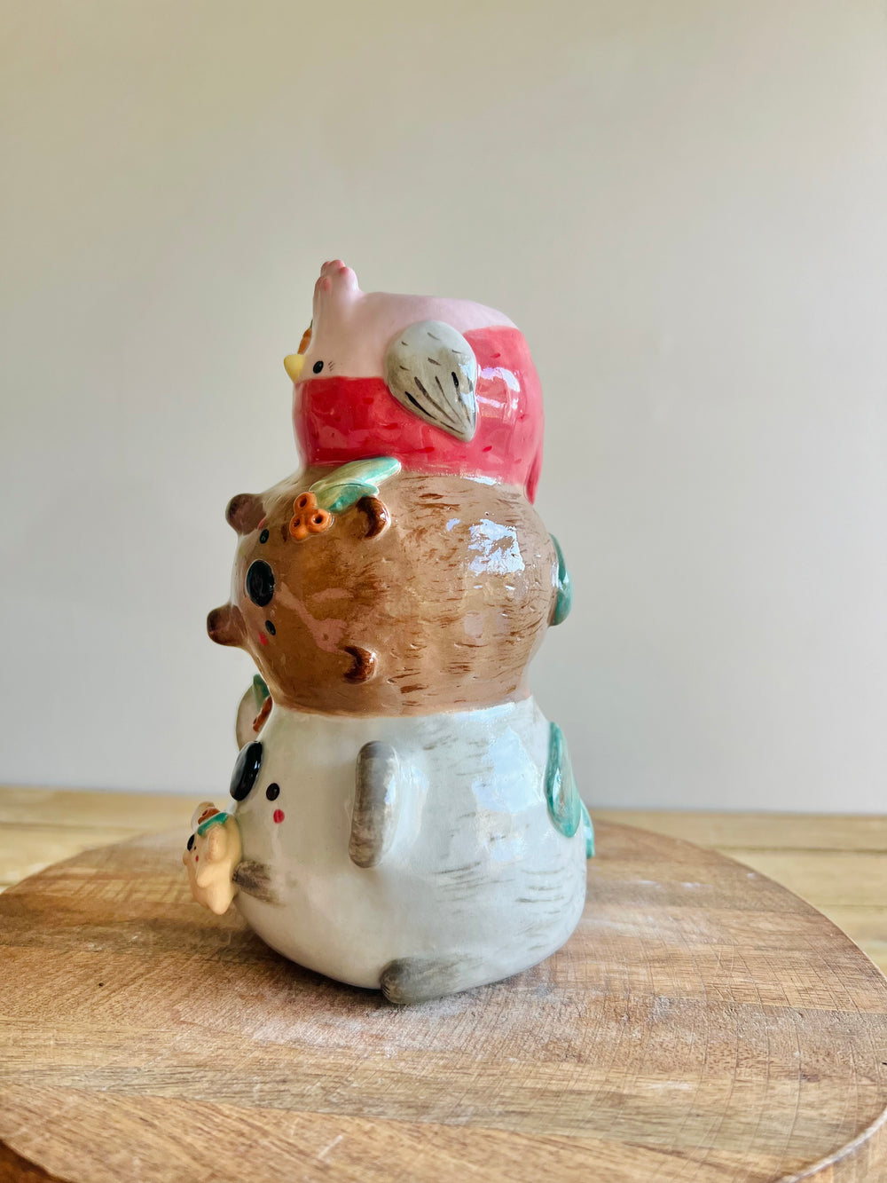 Leafy Aussie animal trio stack vase, photo 5 of 7