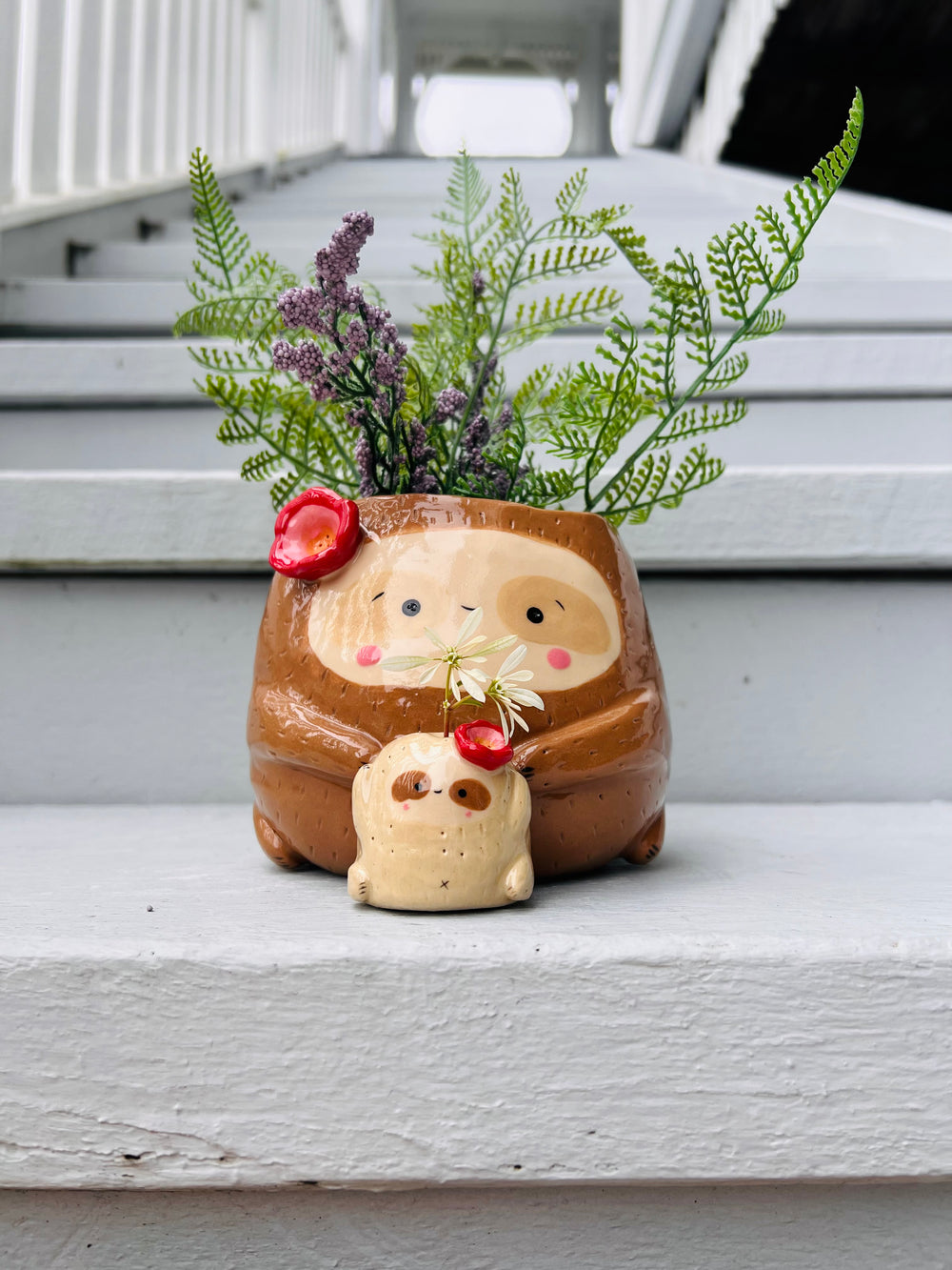 2in1 Sloth pot with baby sloth vase, photo 6 of 8