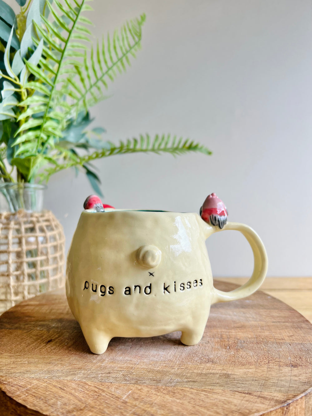 ‘Pugs and kisses’ Puggo muggo with pink galah friends #3, photo 3 of 8
