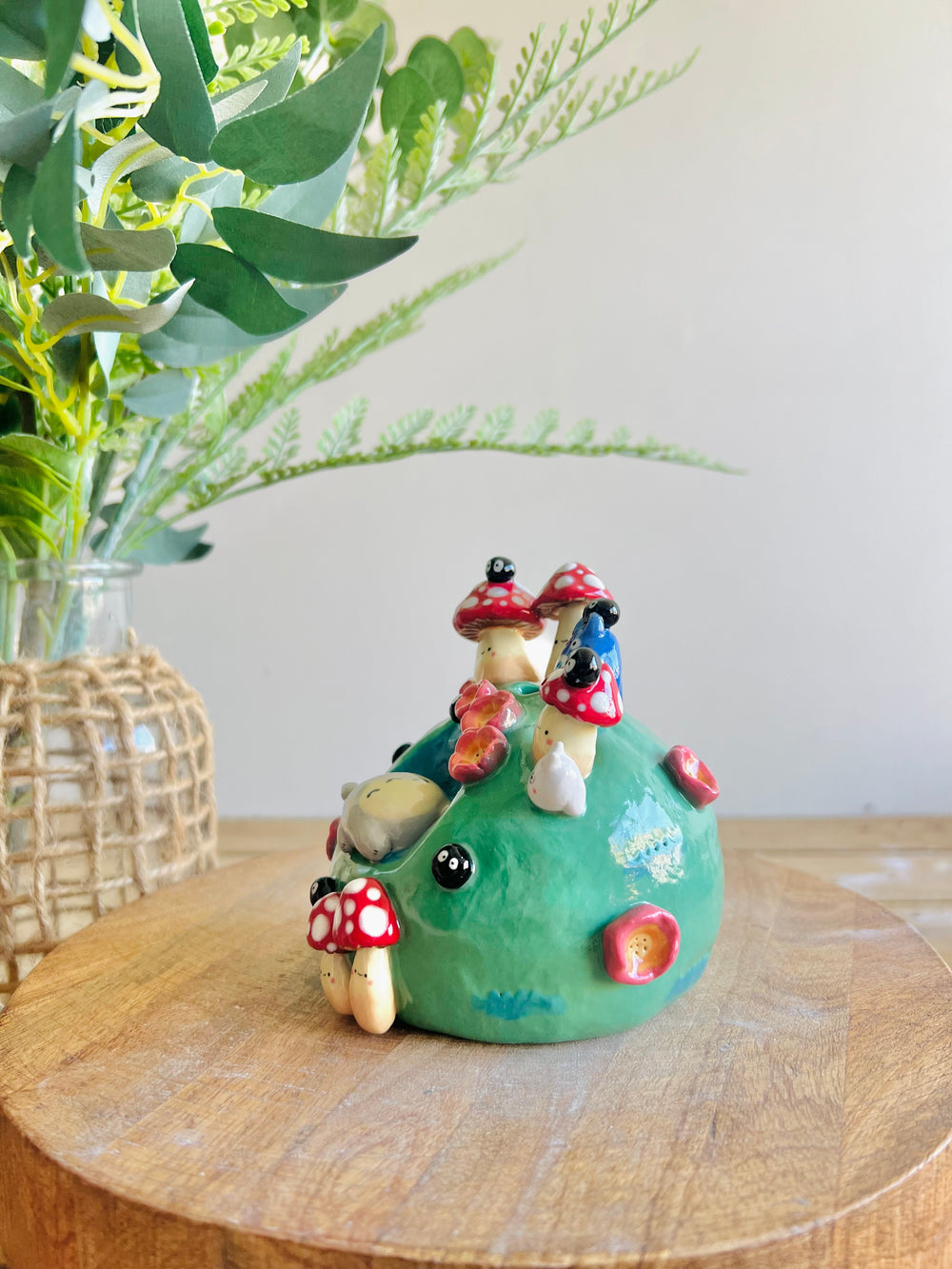 Sleeping Totoro & friends mushroom bud vase, photo 4 of 17
