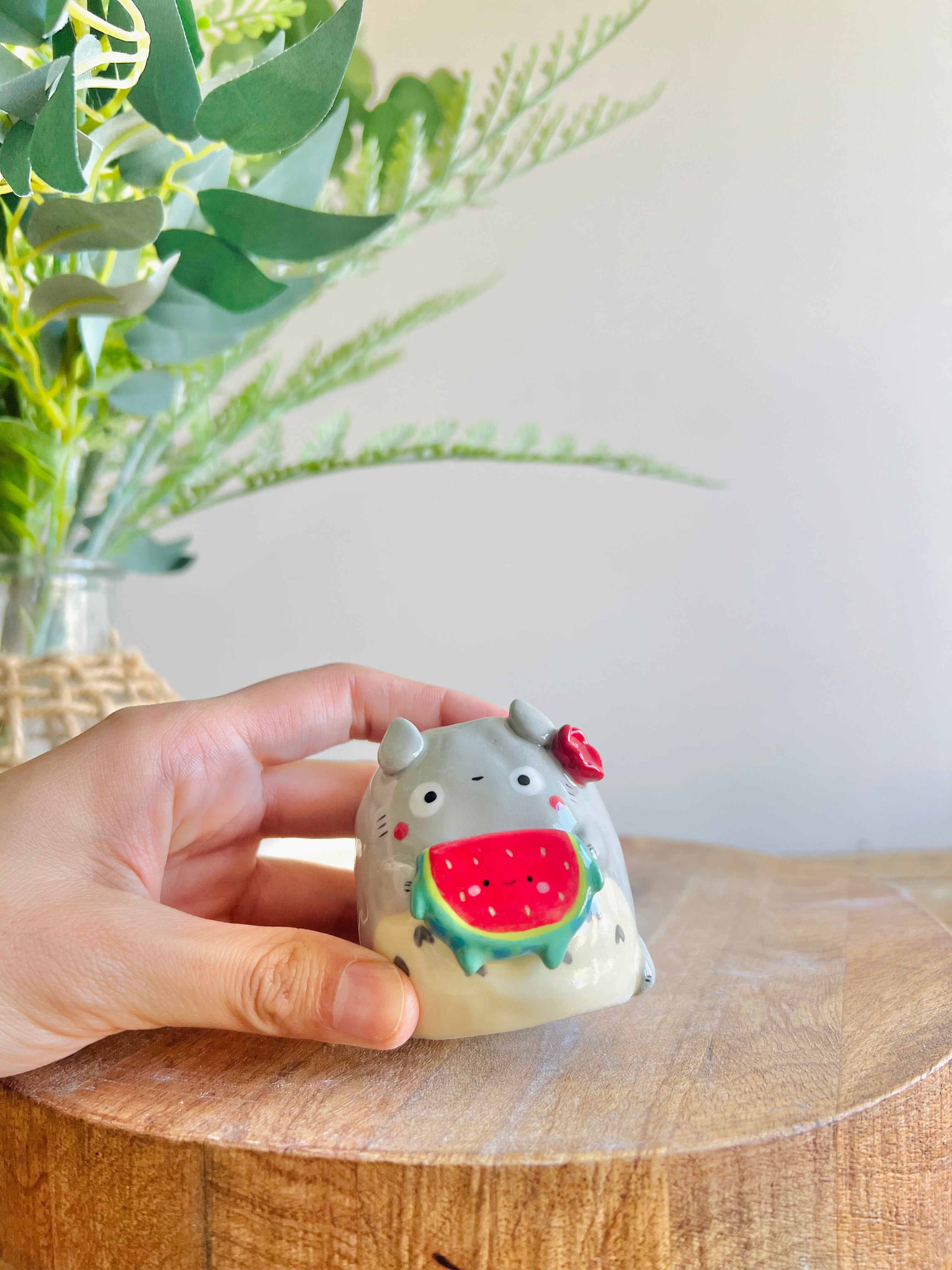 Totoro watermelon bud vase