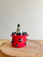 Boh Mouse and Yu-Bird lidded trinket pot