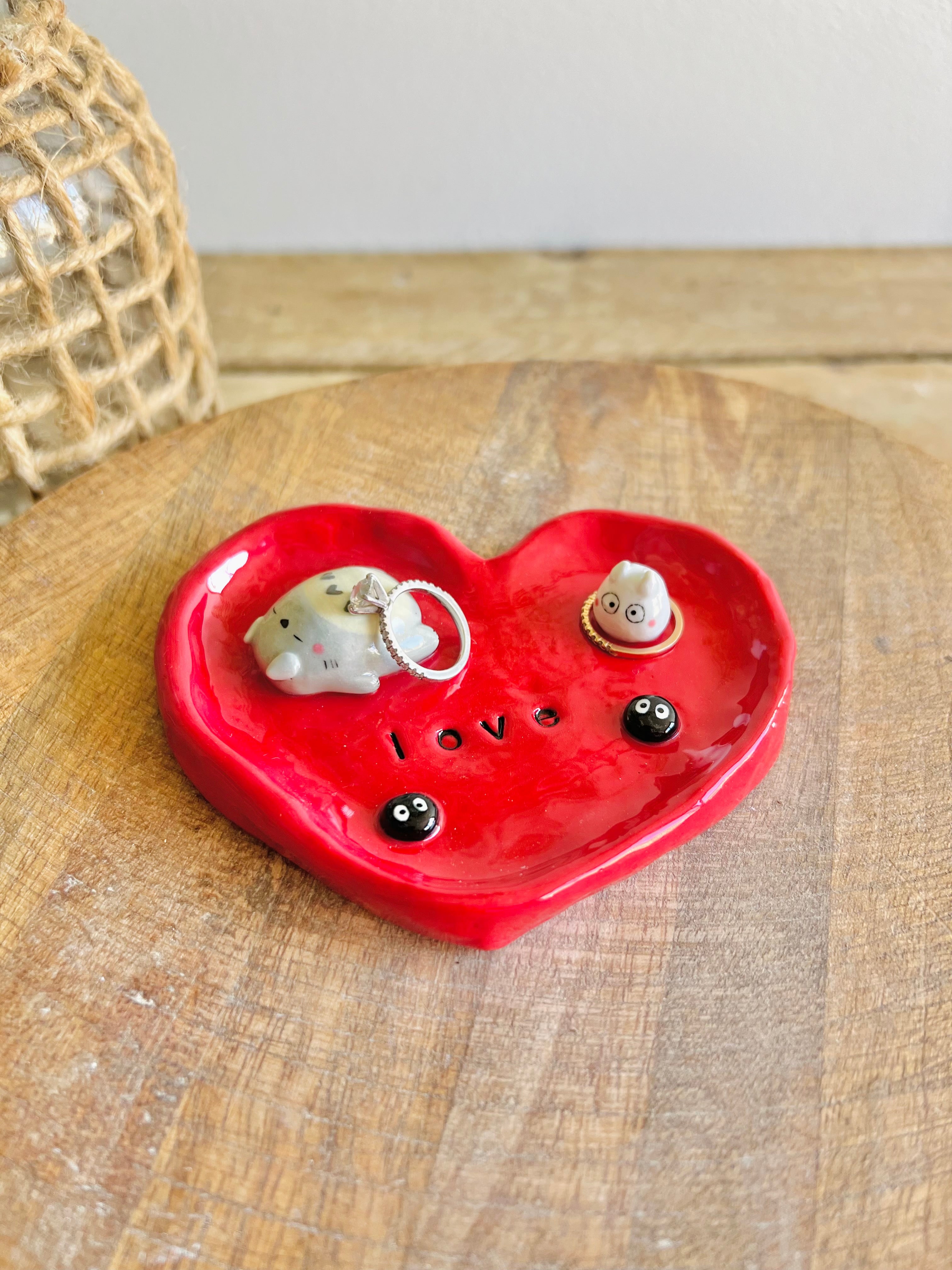 Sleeping Totoro love heart trinket dish