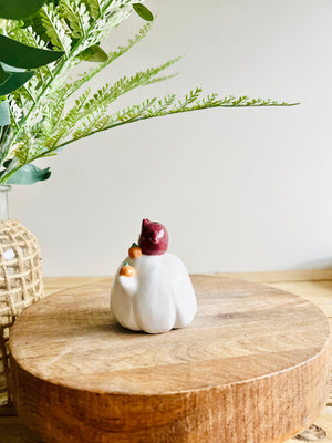 Ghost with bat and pumpkin friends bud vase