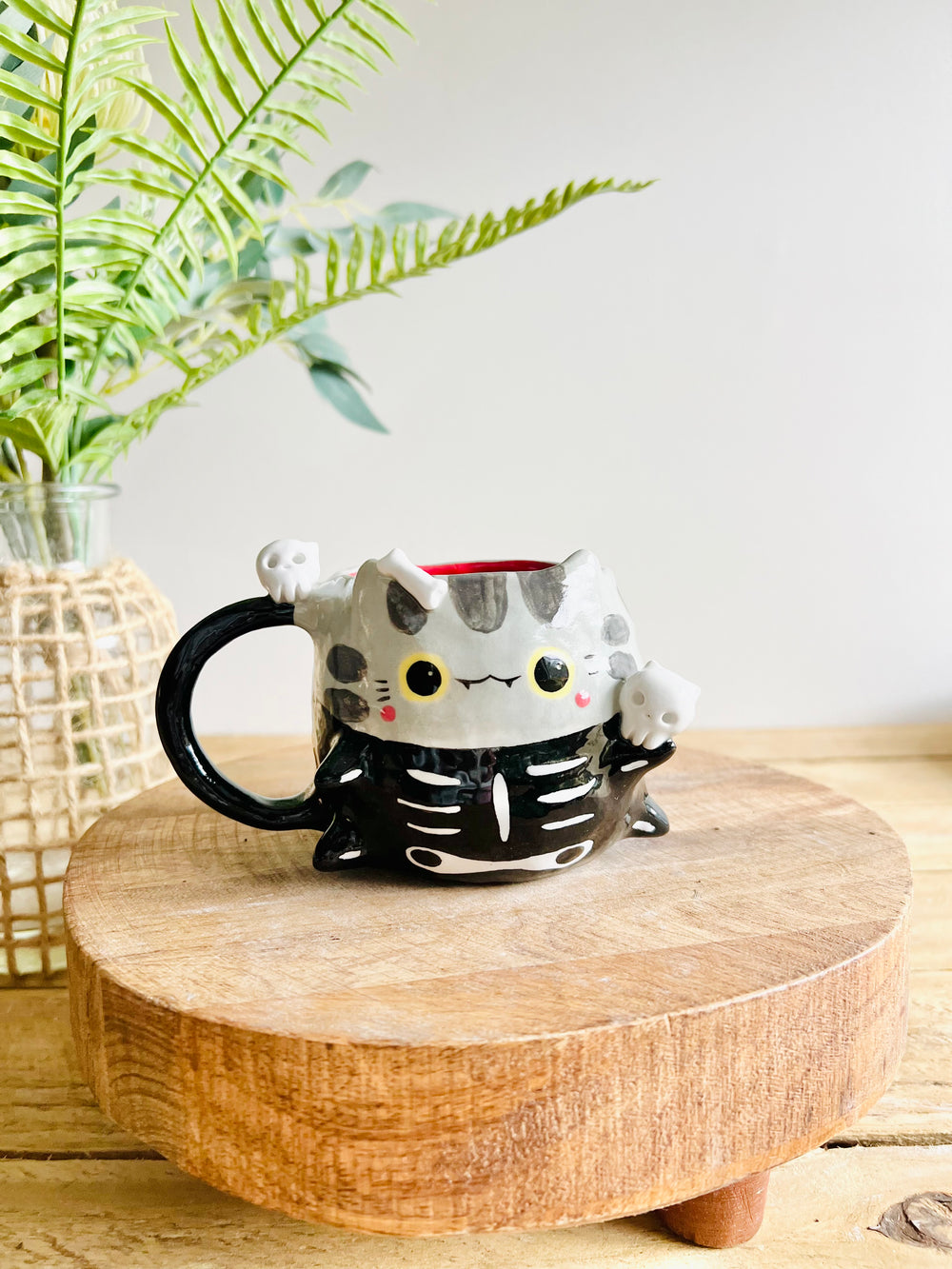 Skeleton cat mug with cat skull friends, photo 1 of 10