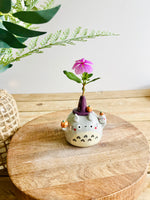 Totoro witch with ghost and pumpkin friends bud vase