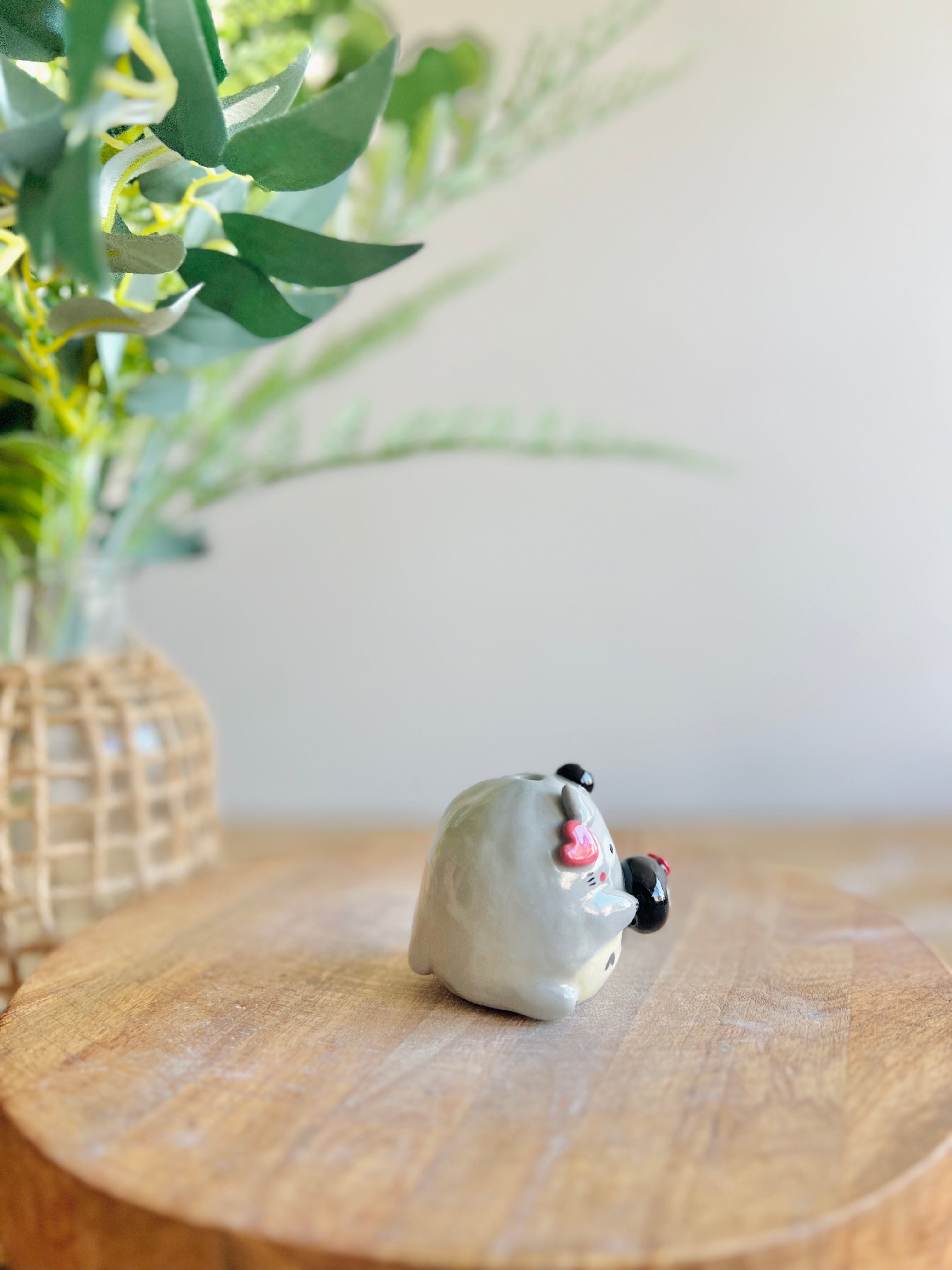 Totoro soot sprite bud vase