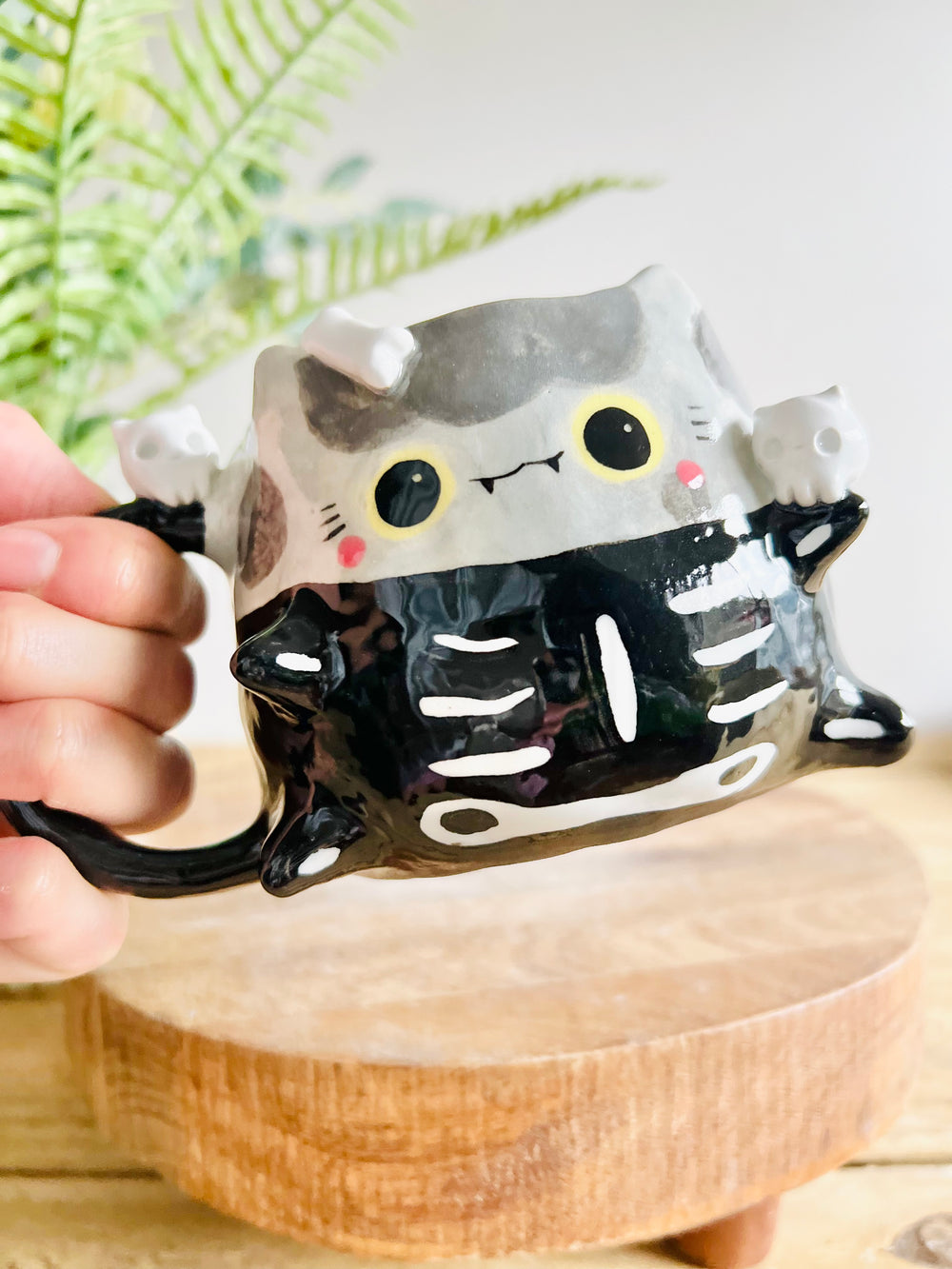 Skeleton kitty mug with cat skull friends, photo 10 of 10