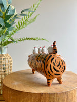 Long tiger bud vase
