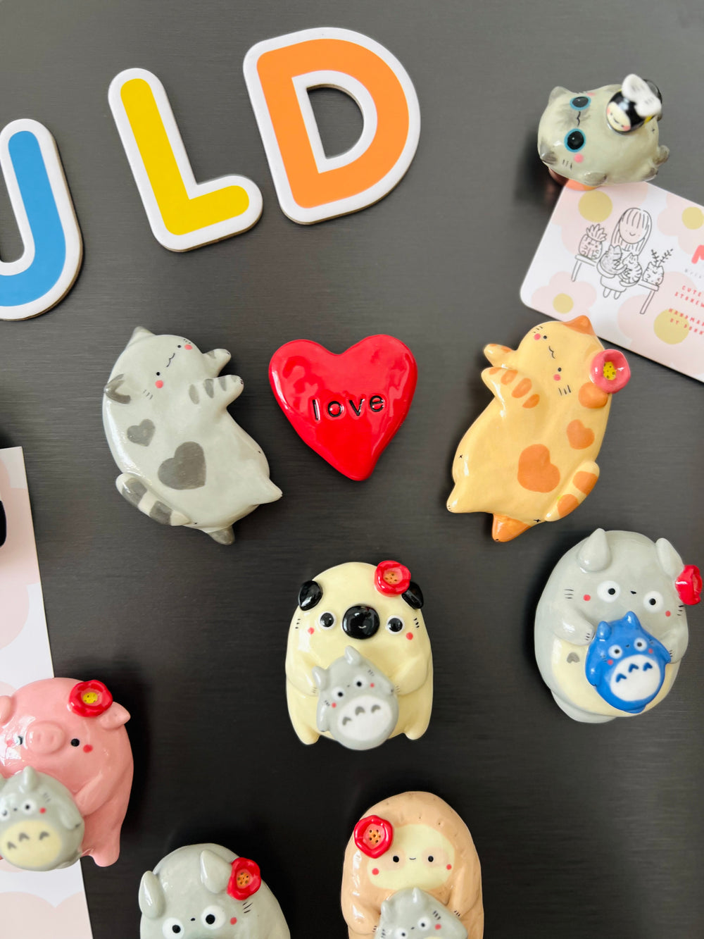 Magnetic cat love magnet set, photo 5 of 9