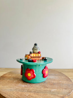 Totoro Cat Bus lidded trinket pot