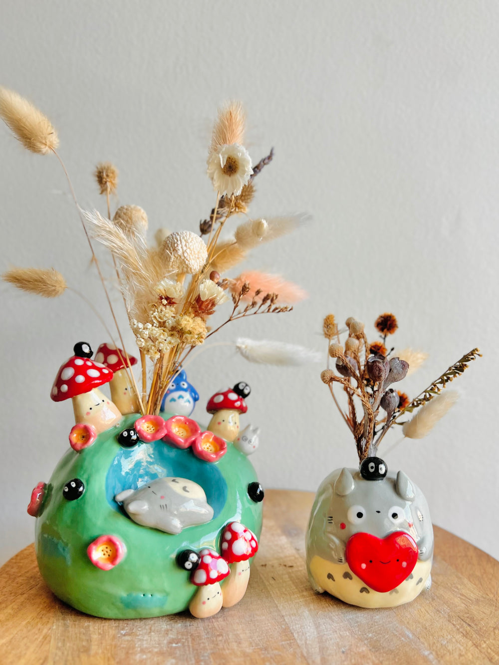 Sleeping Totoro & friends mushroom bud vase, photo 13 of 17