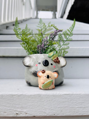 2in1 Koala pot with baby koala vase