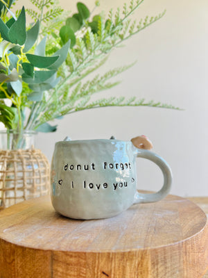 Donut love pun Totoro mug